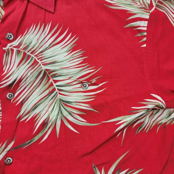 Bamboo Cay Hawaiian Shirt Mens Large Red Button Up Short‎ Sleeve Beach Tropical - Picture 3 of 8